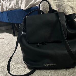 Victoria's Secret Sleek Black Leather Bag